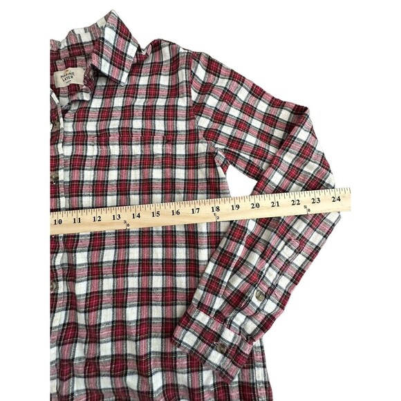 Marine Layer Shirt Women’s Sz Medium Red Check Plaid Collared Flannel Top #I7-1 - Picture 6 of 8